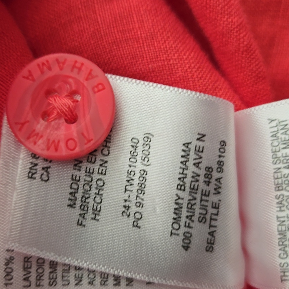 TOMMY BAHAMA TWO PALMS LINEN RAW EDGE JACKET PARADISE PINK SMALL - Picture 15 of 15
